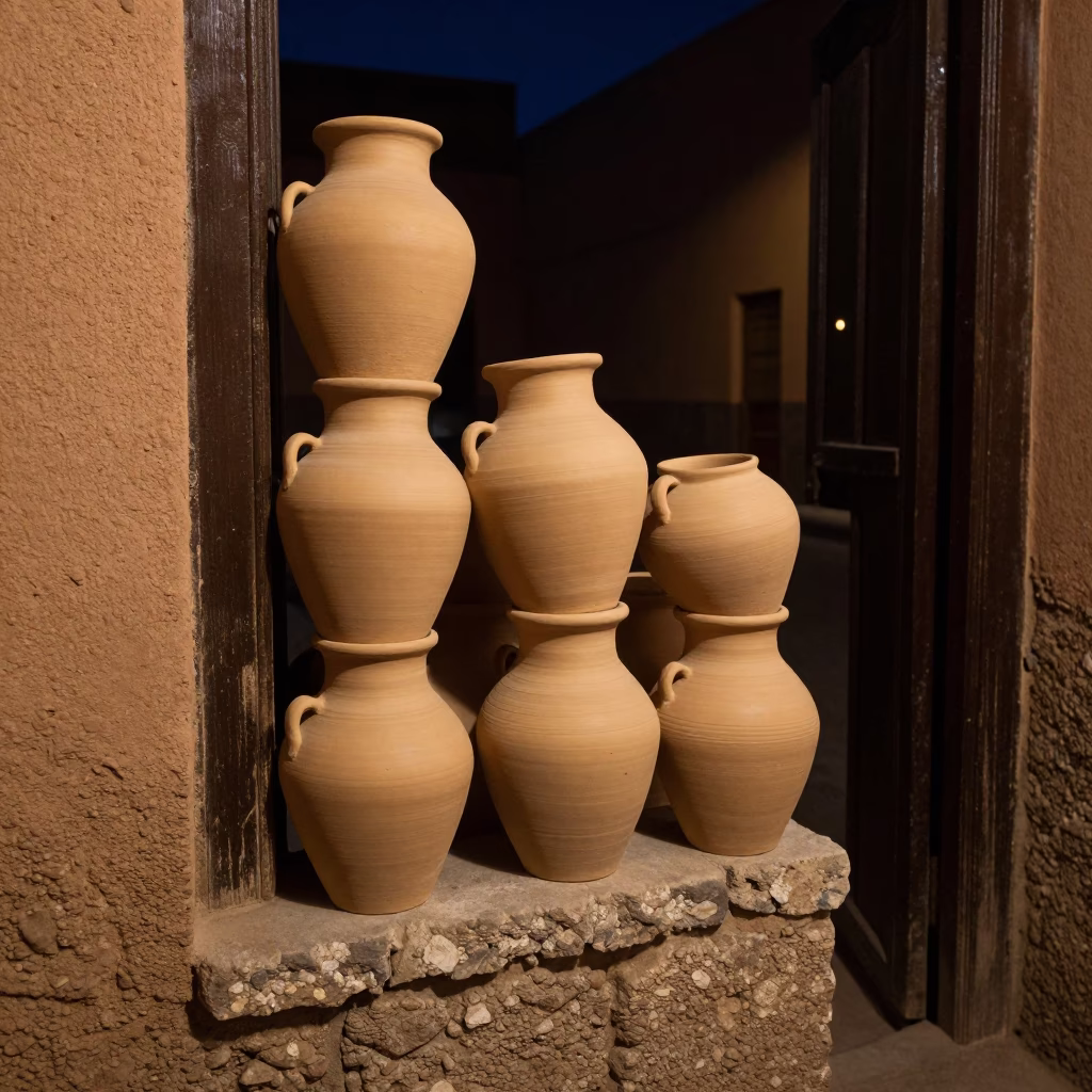 Clay Pots in Marrakech in in Marrakech, Morocco