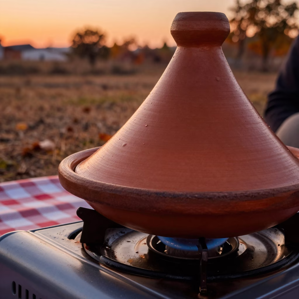 Clay Tagine on Picnic Blanket in Moabit in on a picnic blanket in Moabit, Berlin