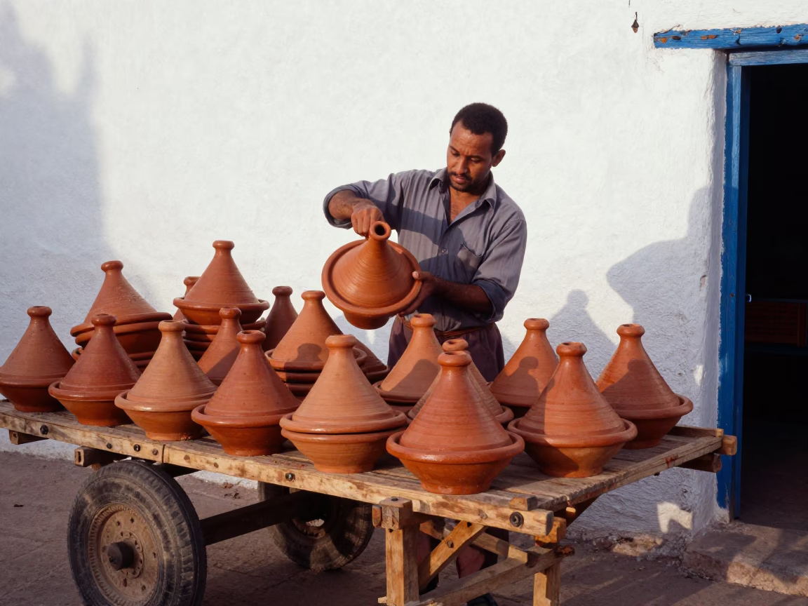 Clay Tagines in Essaouira in in Essaouira, Morocco