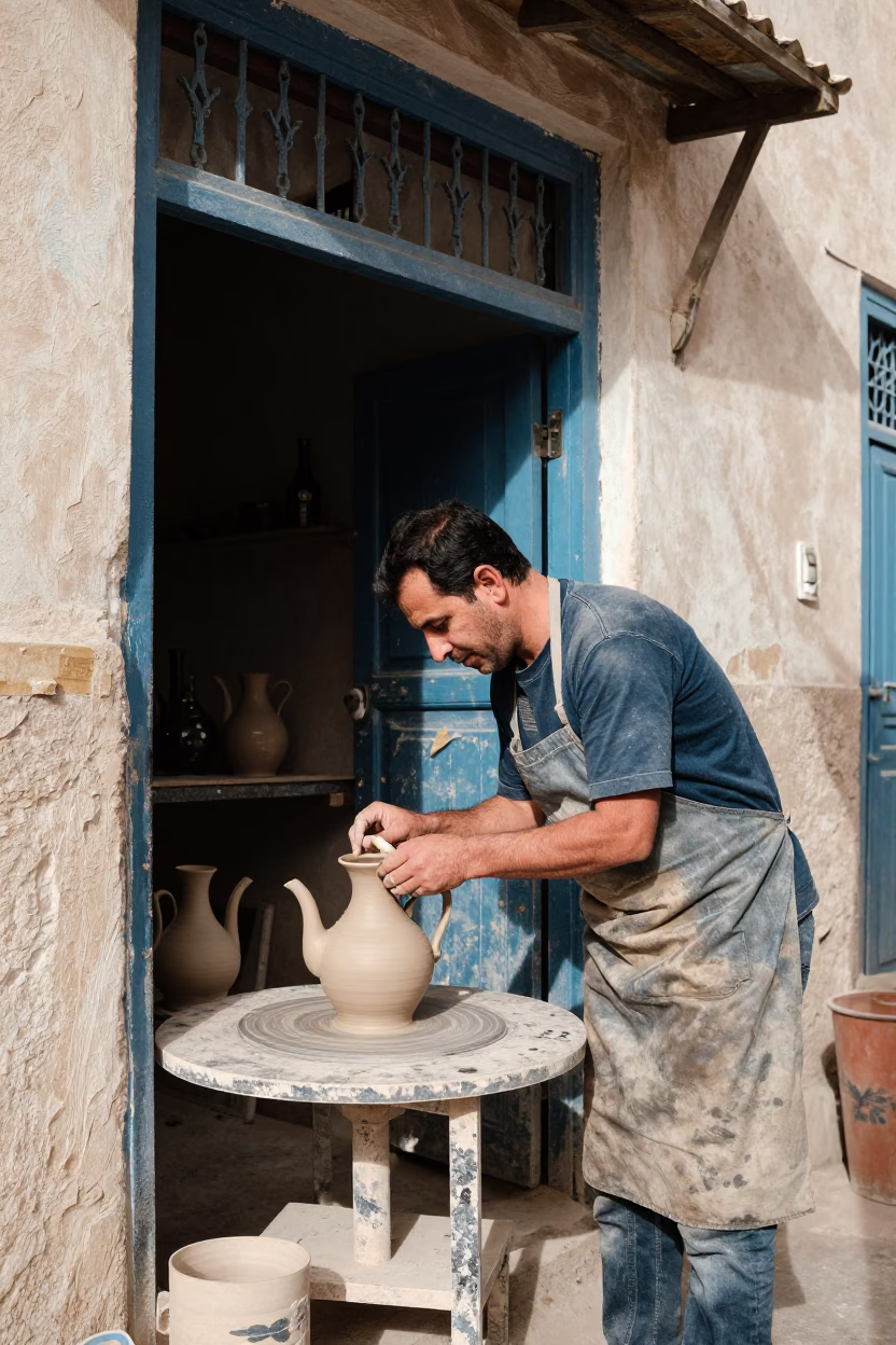 Clay Teapot in Tunis in in Tunis, Tunisia