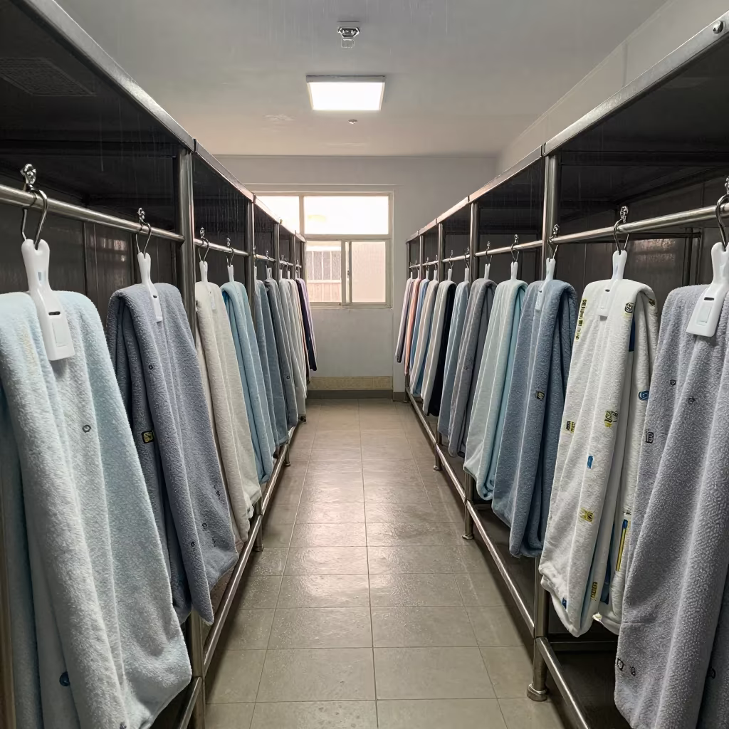 Clean Kennel Corridor with Tags and Blankets in inside a grooming bay near Siguiri
