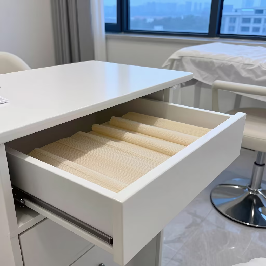 Clean Pedicure Liner Drawer in Hefei Studio in inside a nail studio near Hefei