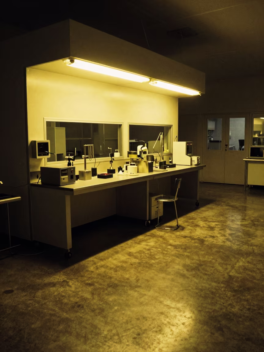 Clean Room Workbench Yellow Light Santiago in at an engineering workbench in Santiago de los Caballeros