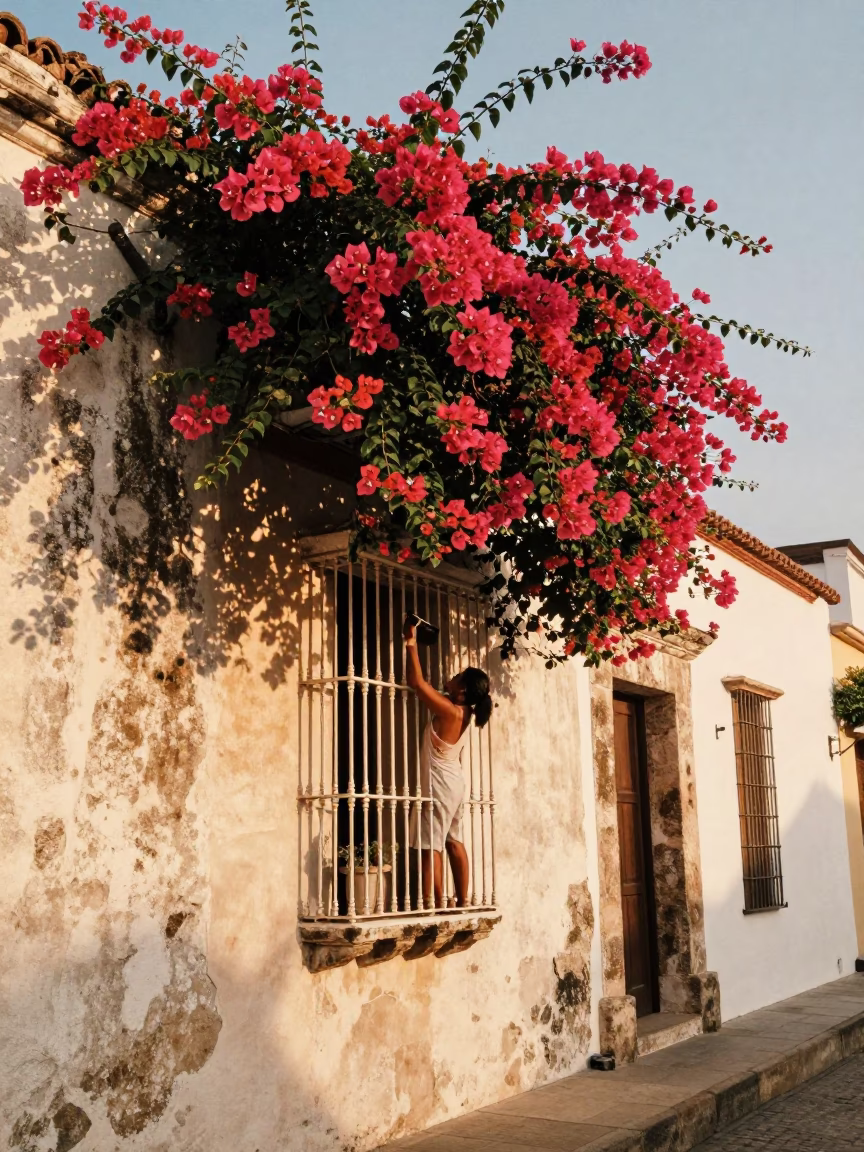 Cleaning Balcony in Cartagena in in Cartagena, Colombia