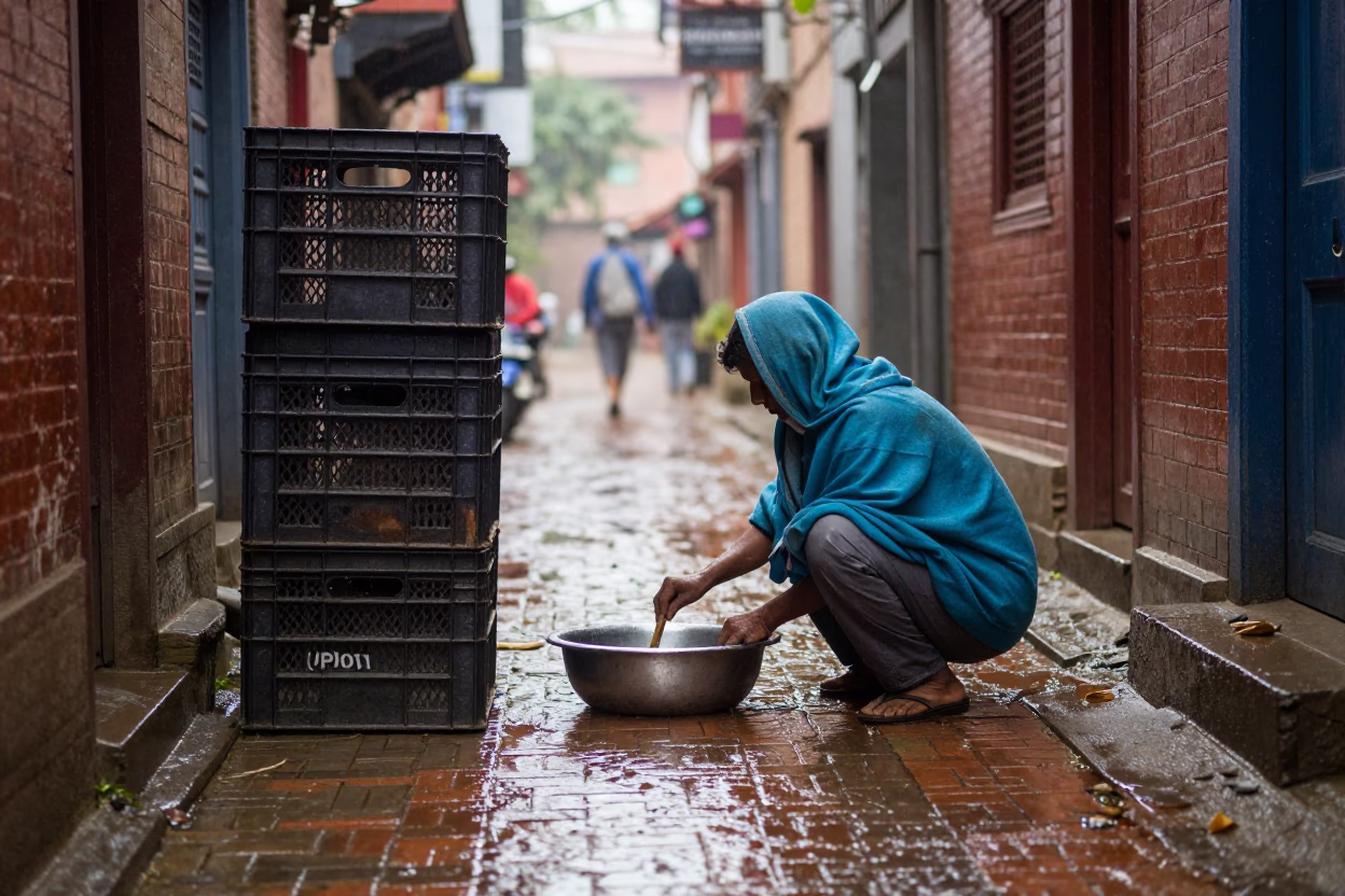 Cleaning Basin in Kathmandu in in Kathmandu, Nepal