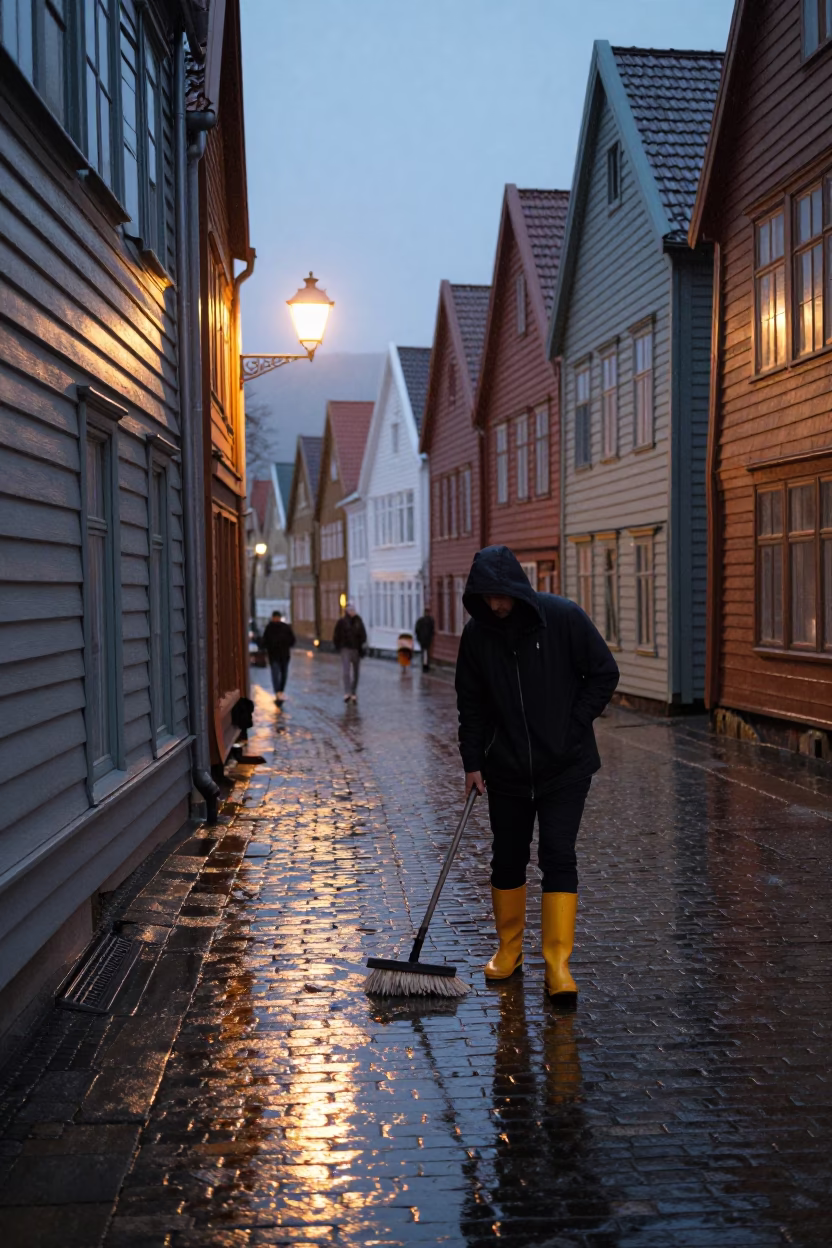 Cleaning Boots in Bergen in in Bergen, Norway
