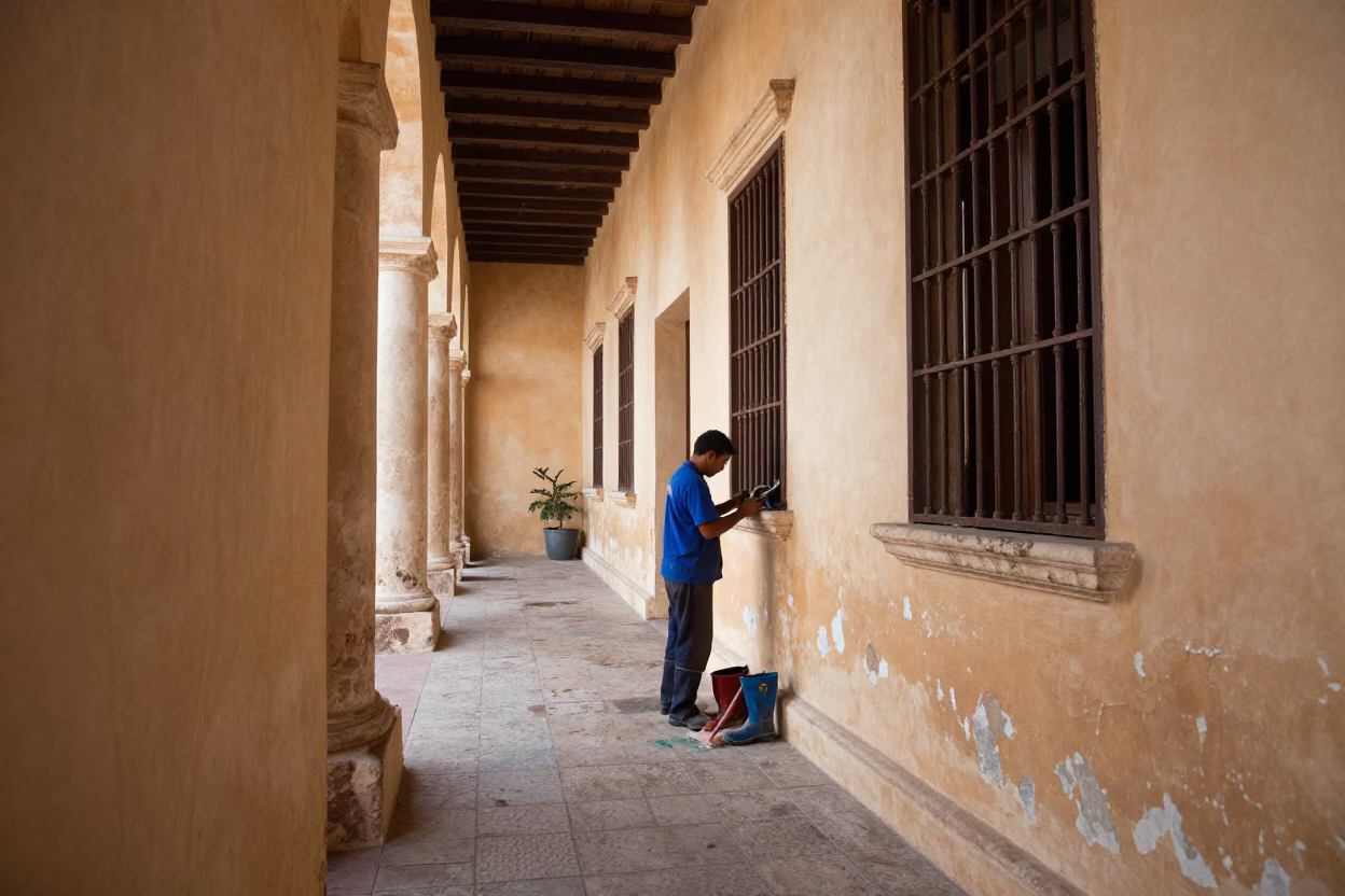 Cleaning Boots in Cartagena in in Cartagena, Colombia
