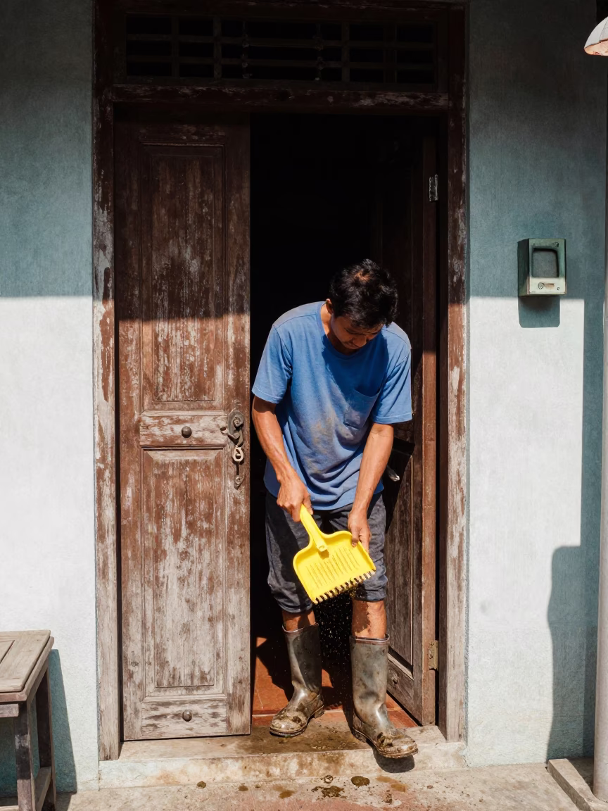 Cleaning Boots in Phuket in in Phuket, Thailand