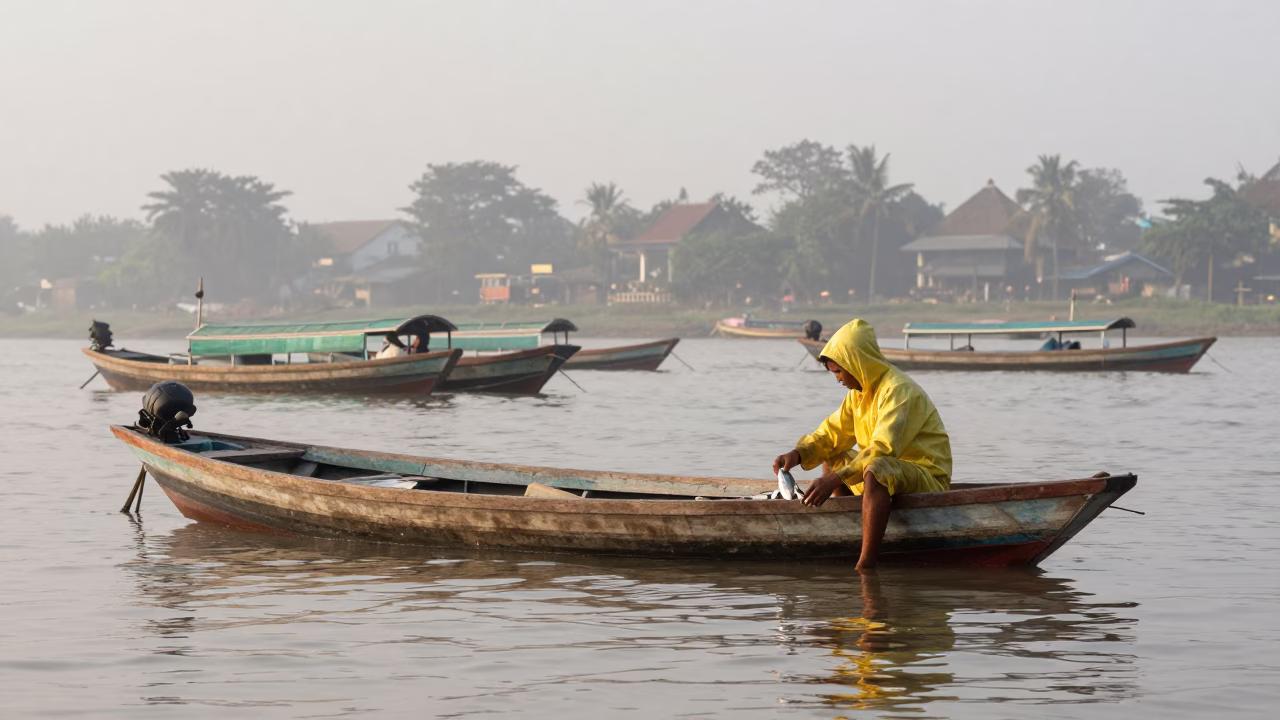 Cleaning Catch in Phnom Penh in in Phnom Penh, Cambodia