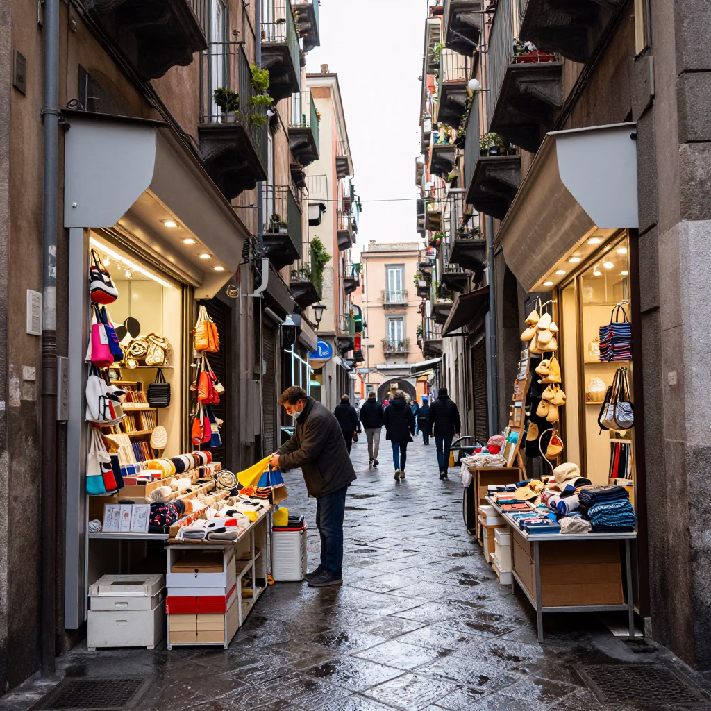 Cleaning Display in Naples in in Naples, Italy