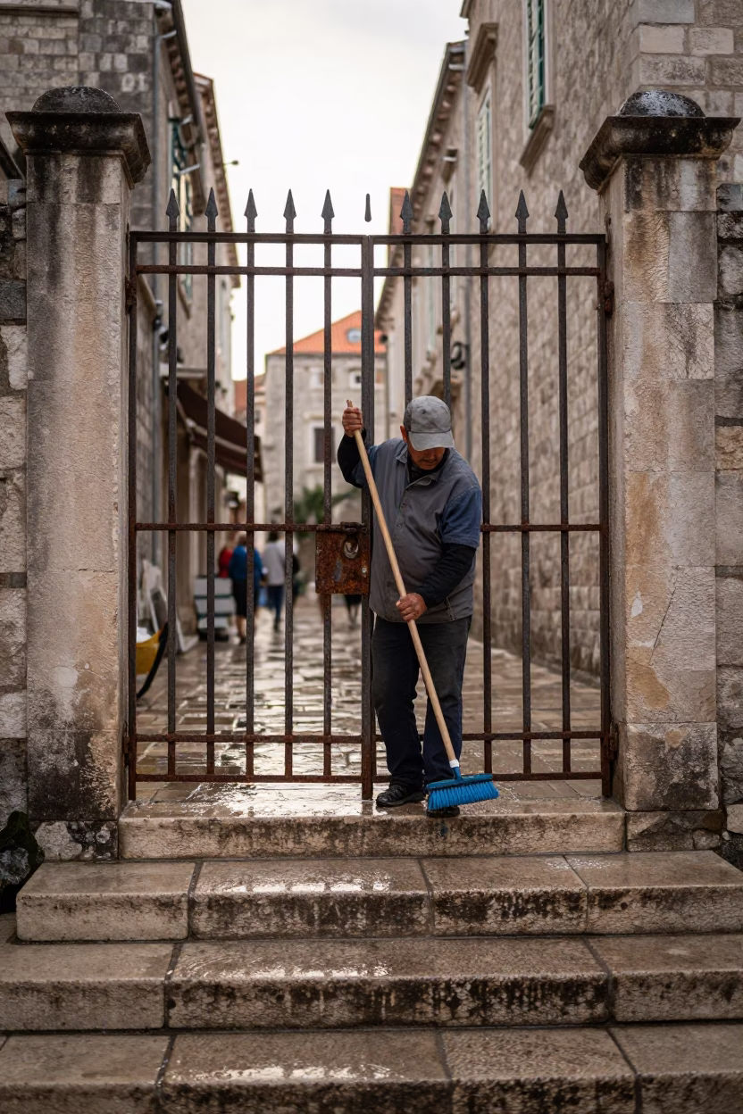 Cleaning Gate in Dubrovnik in in Dubrovnik, Croatia