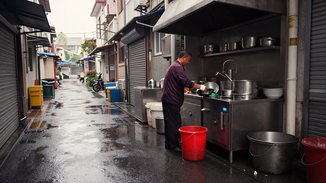 Cleaning Kitchenware in Shanghai in in Shanghai, China