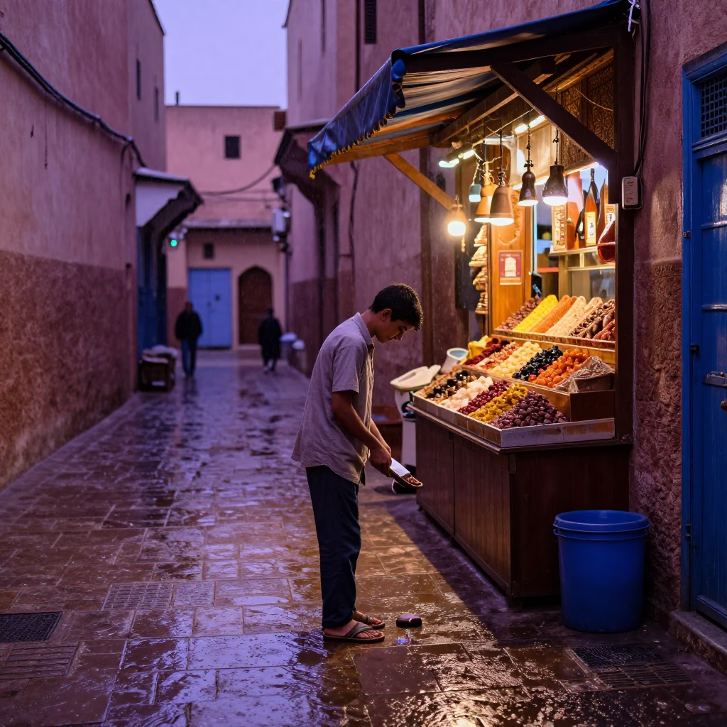 Cleaning Sandal in Marrakech in in Marrakech, Morocco