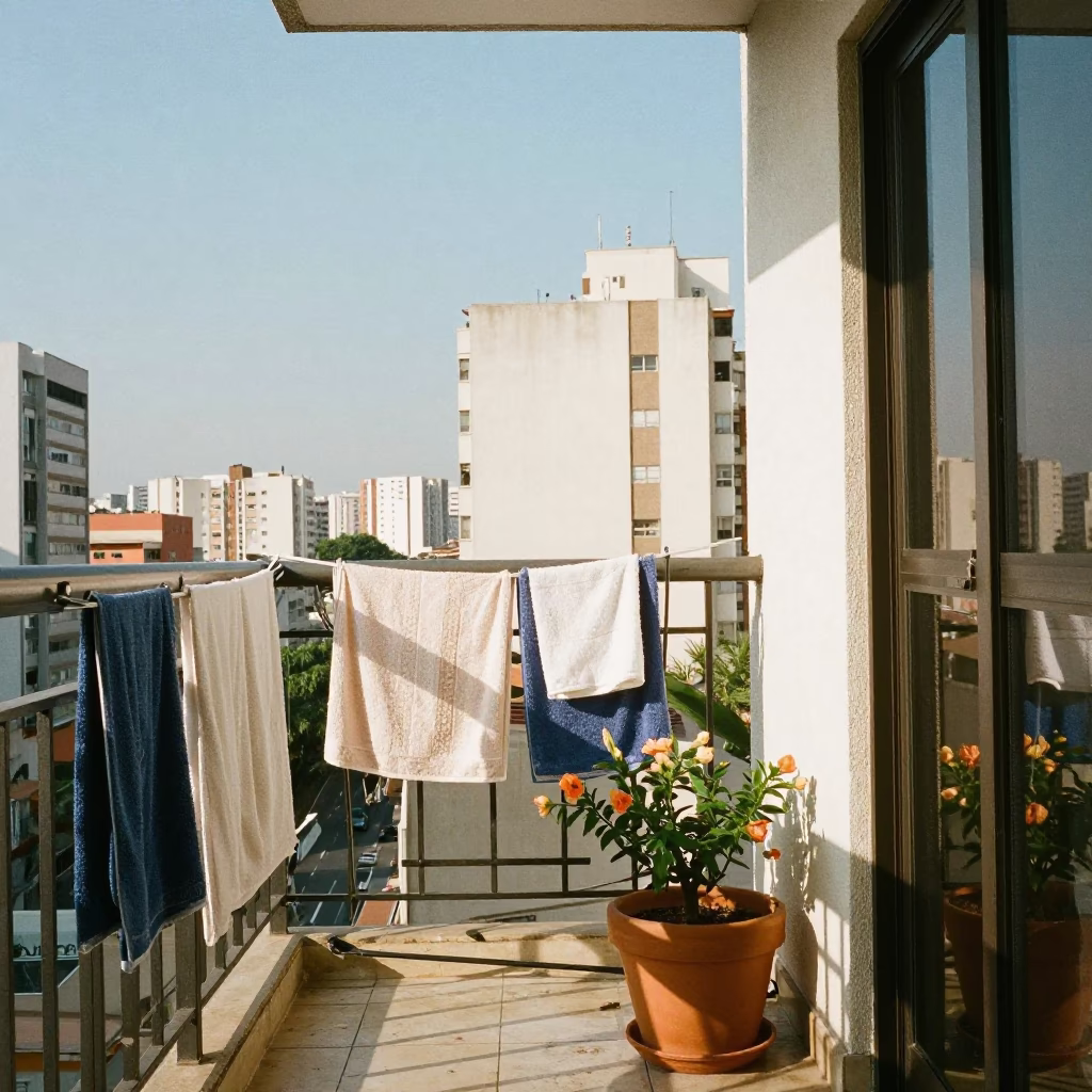 Clear Late-afternoon Light on Apartment Balcony in São Paulo in in São Paulo, Brazil