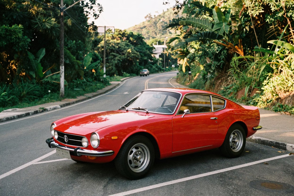 Clear Late-afternoon Light on Car Parked in São Paulo in in São Paulo, Brazil