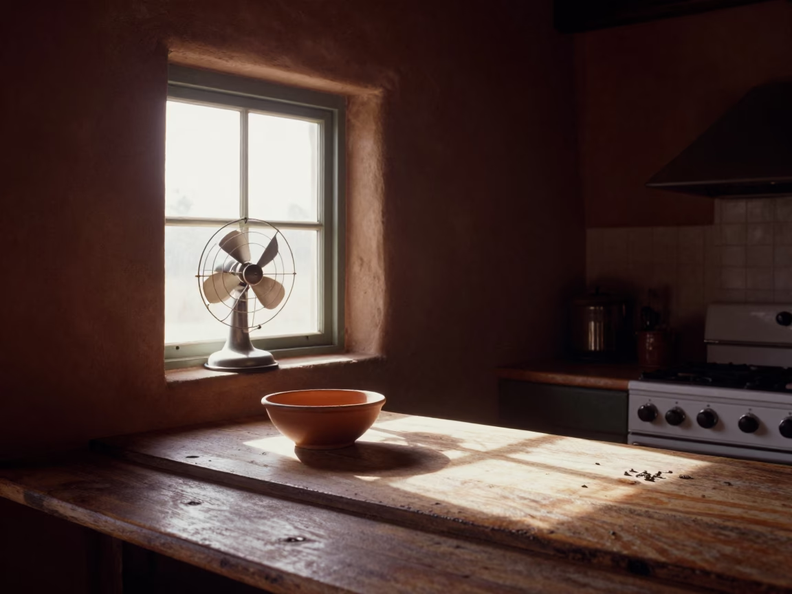Clear Late-afternoon Light on Kitchen Interior in Santa Fe in in Santa Fe, New Mexico, United States