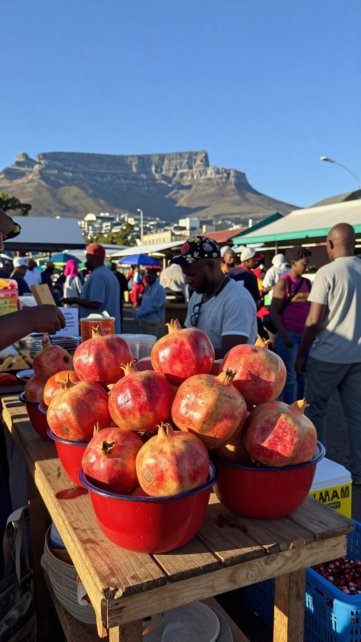 Clear Late-afternoon Light on Market Stall in Cape Town in in Cape Town, South Africa