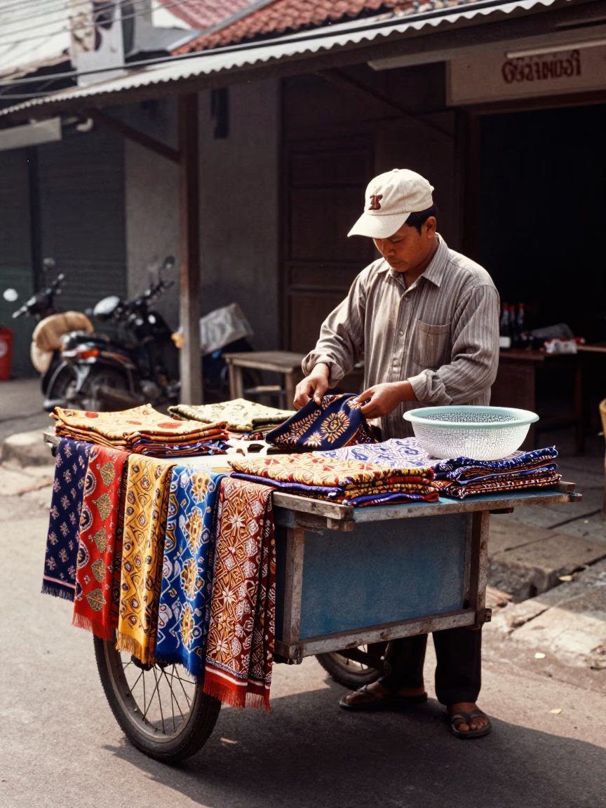 Clear Late-afternoon Light on Mesh Colander in Yogyakarta in in Yogyakarta, Indonesia