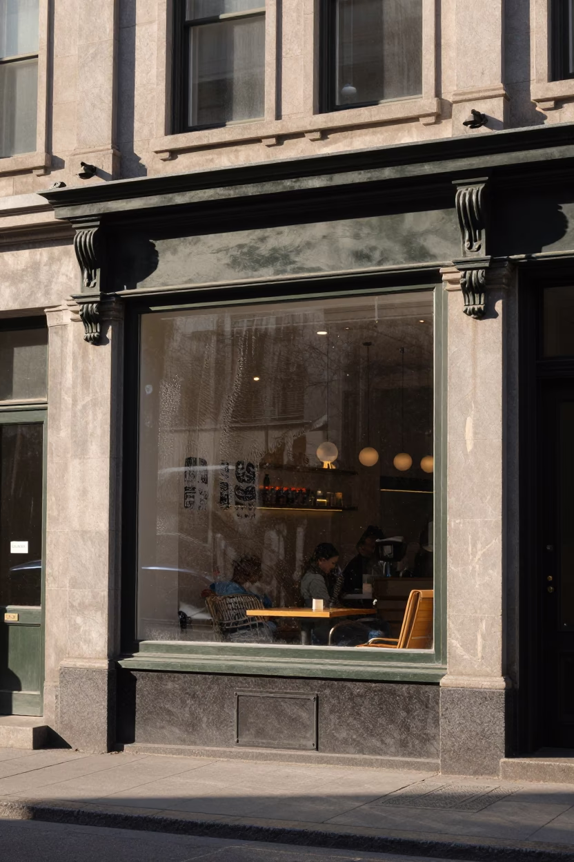 Clear Late-afternoon Light on Street Scene in Montreal in in Montreal, Quebec, Canada