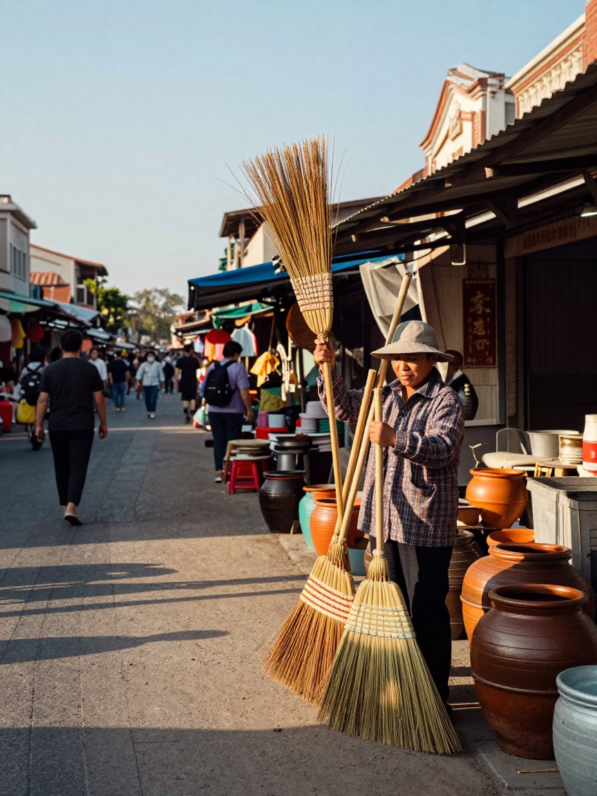 Clear Late-afternoon Light on Street Stall in Tainan in in Tainan, Taiwan