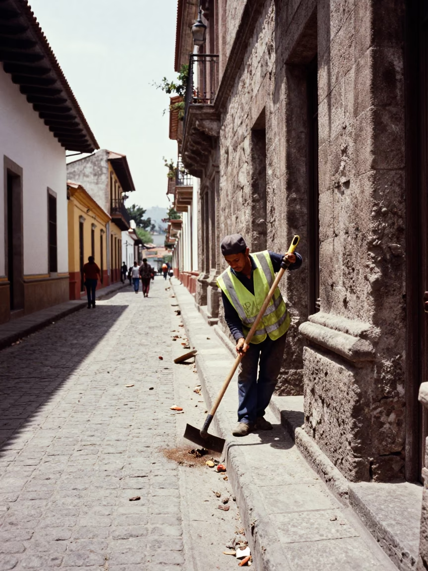 Clearing Gutter in Quito in in Quito, Ecuador