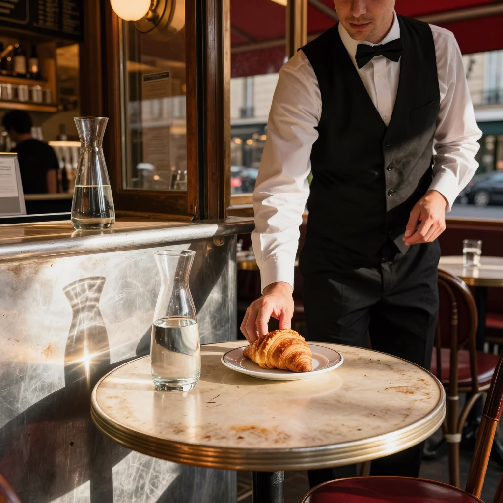 Clearing Table in Paris in in Paris, France