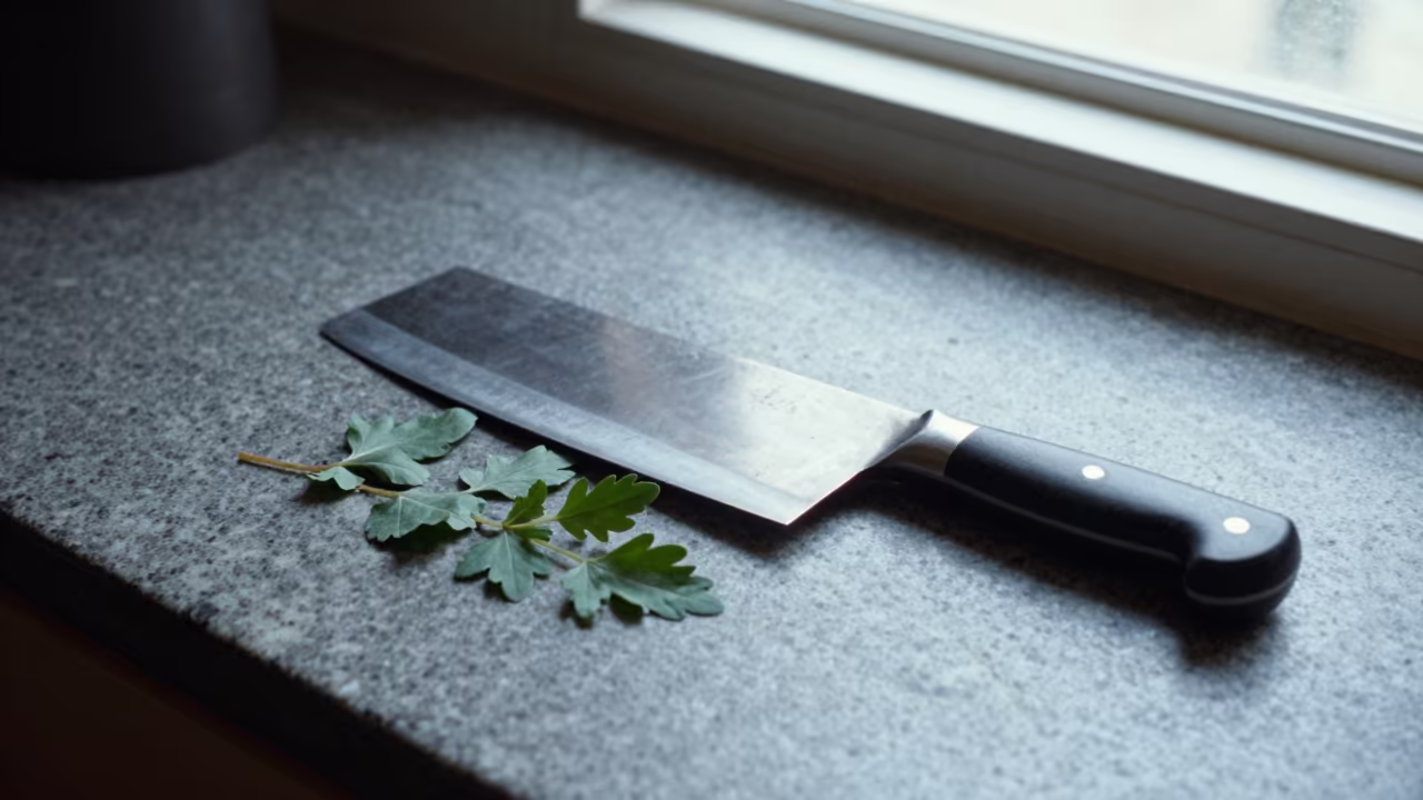 Cleaver on Soapstone in Brazzaville Museum in on a museum plinth in Brazzaville