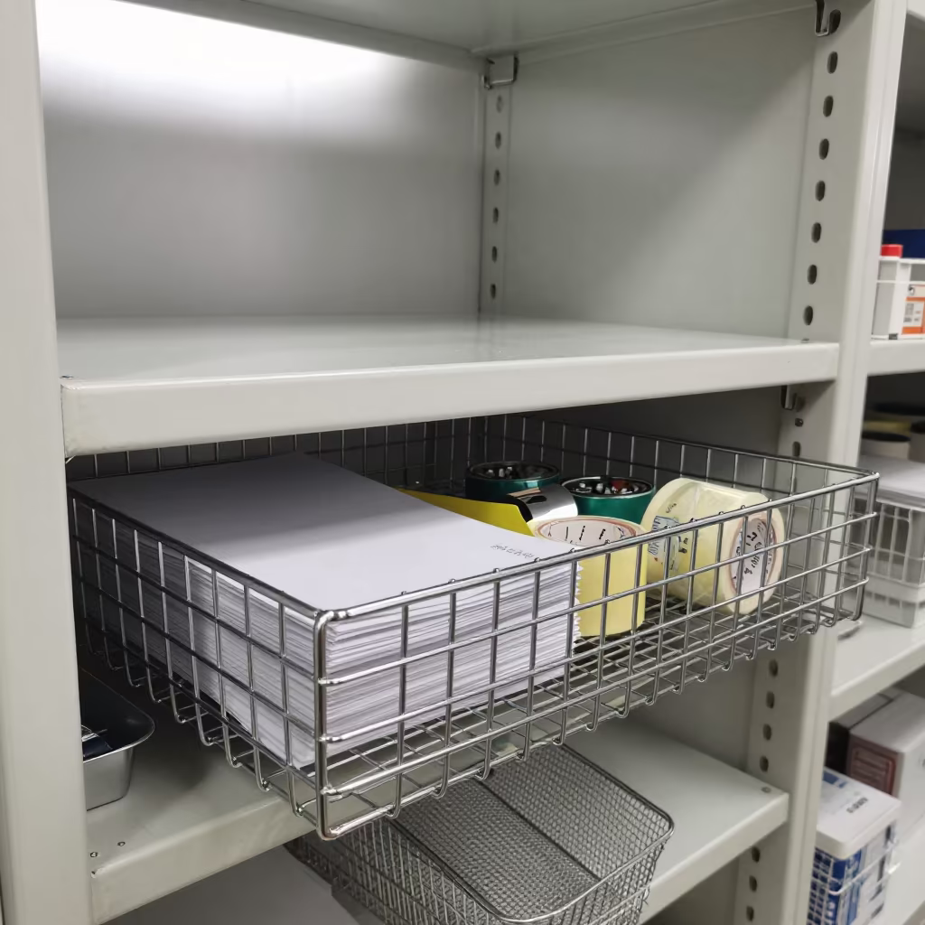 Click and Collect Locker Drawer in Changsha Stockroom in inside a stockroom behind the sales floor near Changsha