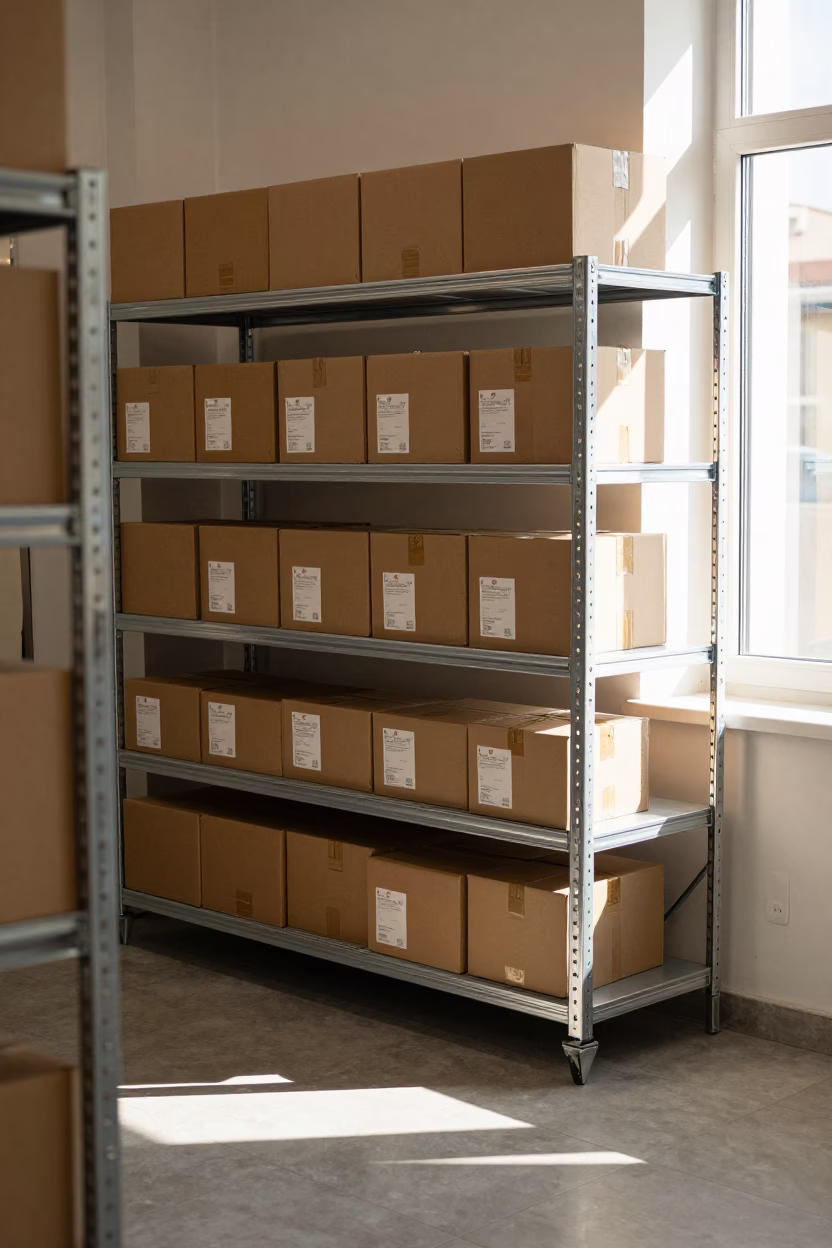 Click Collect Shelf Late Afternoon Konya Store in inside a storefront prepared for opening near Konya