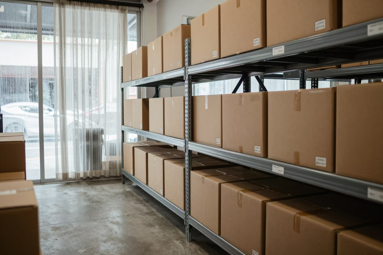 Click and Collect Shelf Stockroom Puerto Ayacucho in inside a stockroom behind the sales floor in Puerto Ayacucho