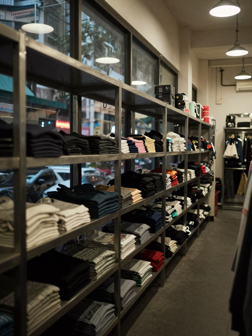 Click and Collect Shelf in Yangon Fitting Room in inside a fitting room corridor in Yangon