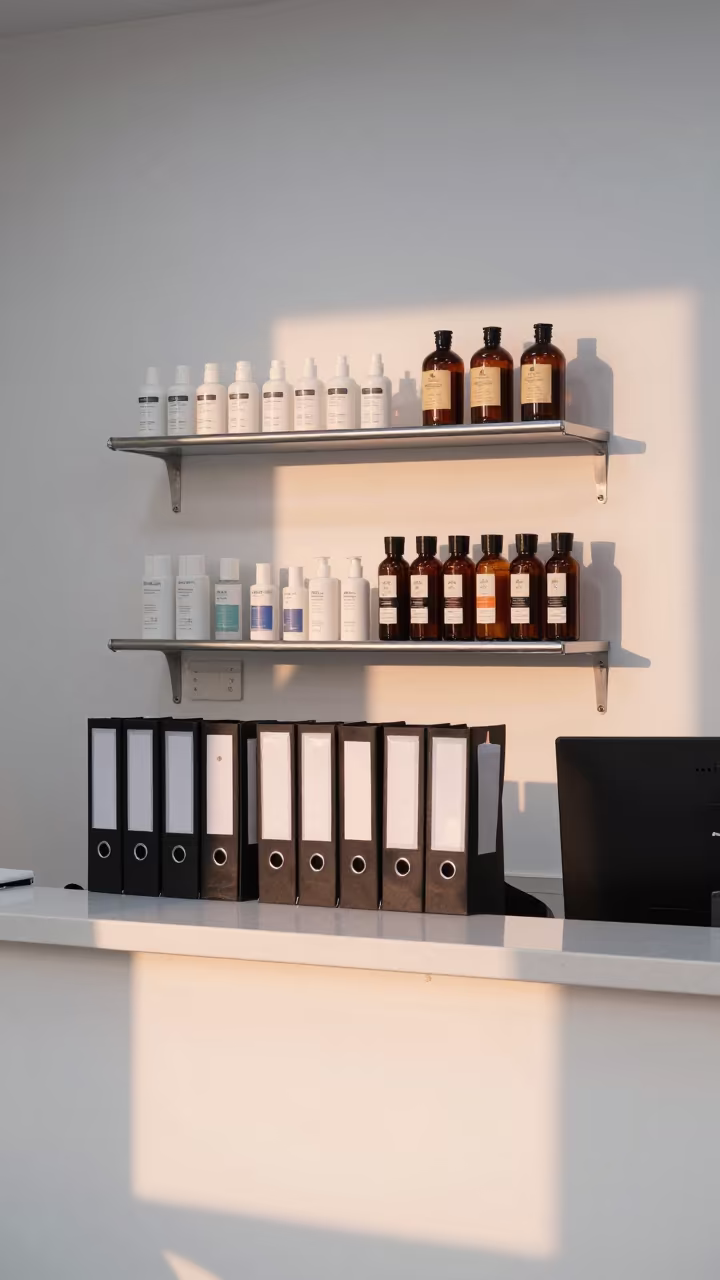 Client Binder on Salon Shelf Ho Chi Minh City in at a salon reception counter near Ho Chi Minh City