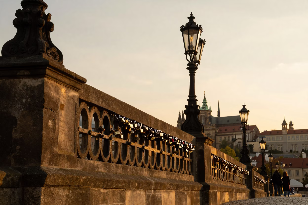 Climbing Jasmine in Prague at Sunset Light in in Prague, Czech Republic