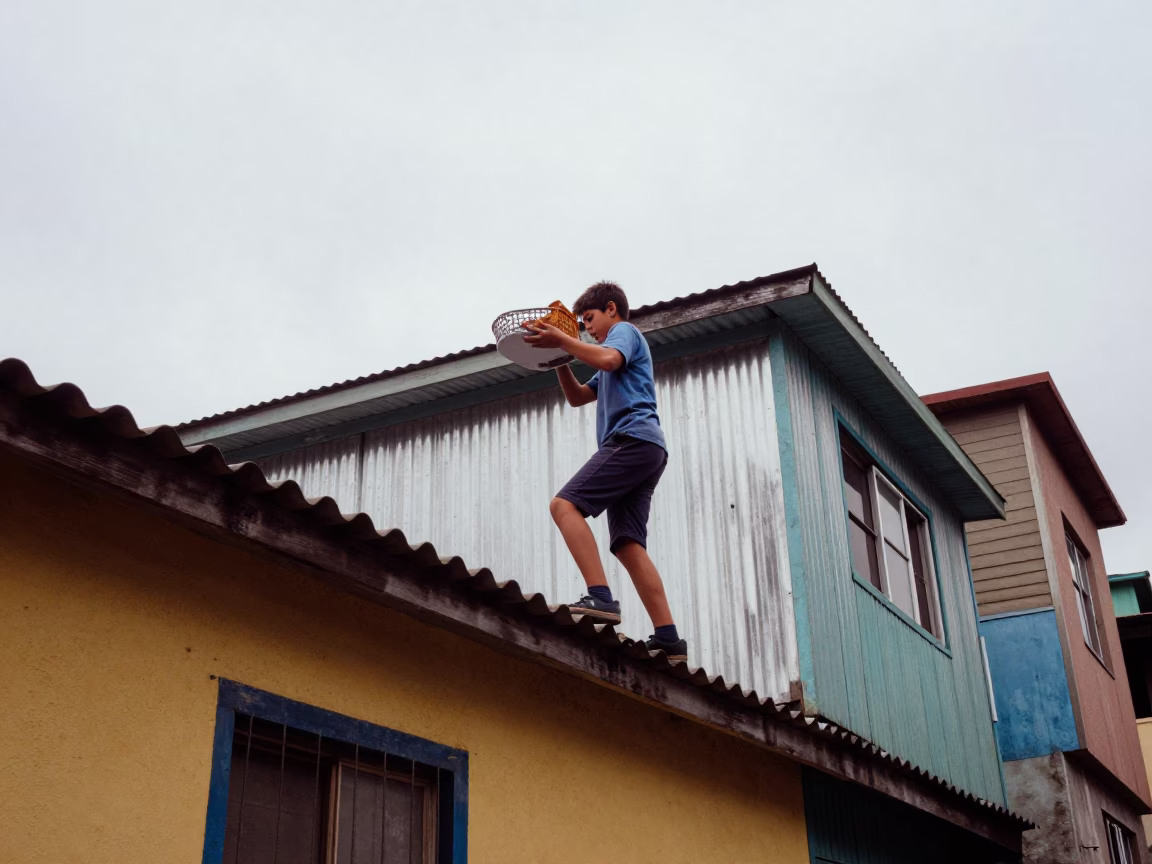 Climbing Ledge in Valparaiso in in Valparaiso, Chile