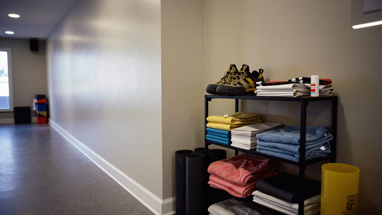 Climbing Shoe Deodorizer Shelf Yoga Studio Santa Clara in inside a yoga studio before the session begins in Santa Clara