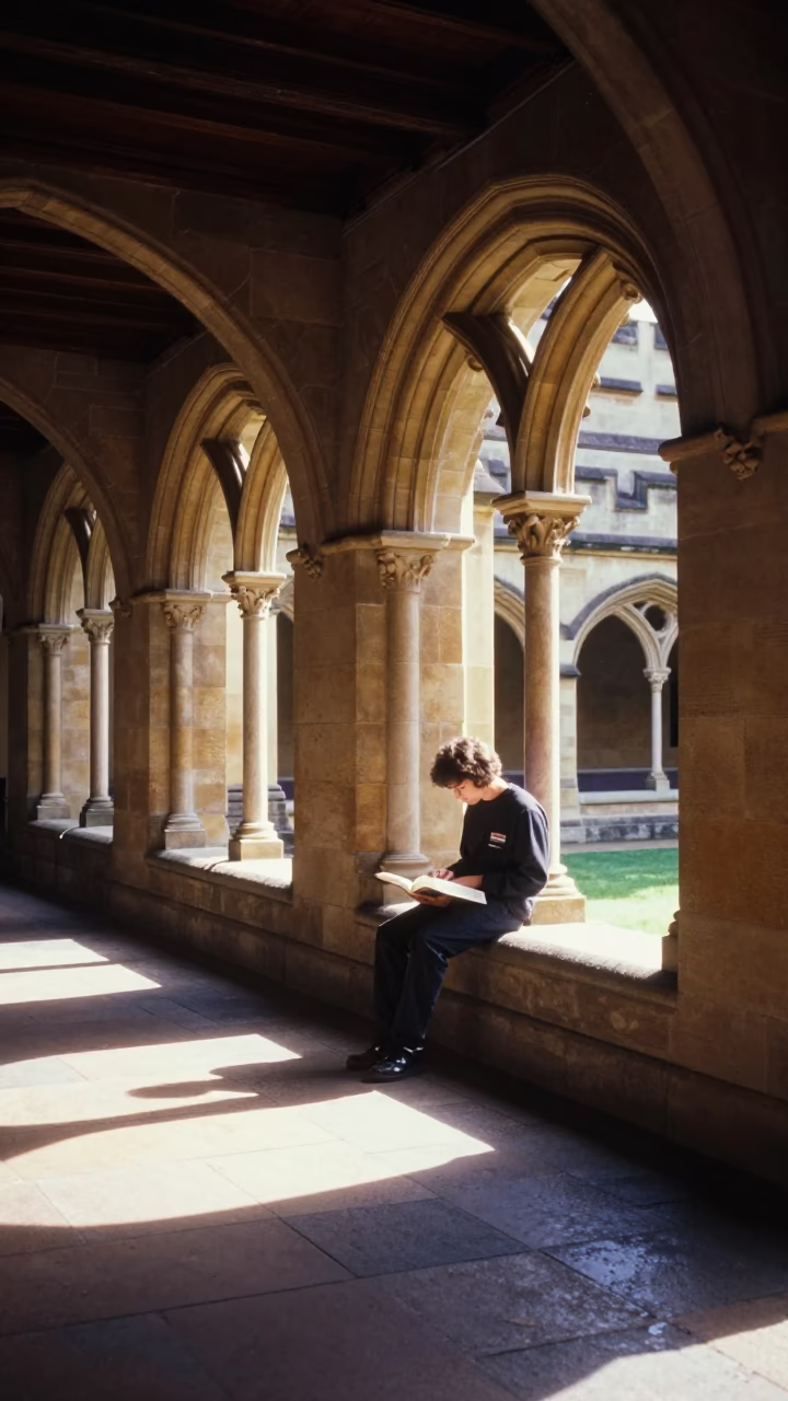 Cloister Walkway Bathed just after sunrise in Adelaide in in Adelaide, South Australia, Australia