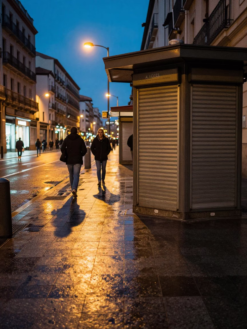 Closed Kiosk in Madrid in in Madrid, Spain
