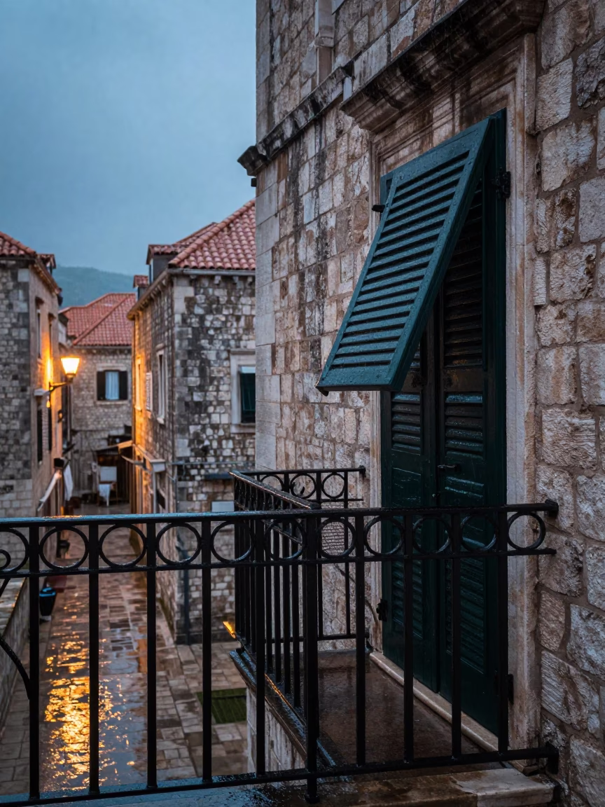Closing Shutter in Dubrovnik in in Dubrovnik, Croatia