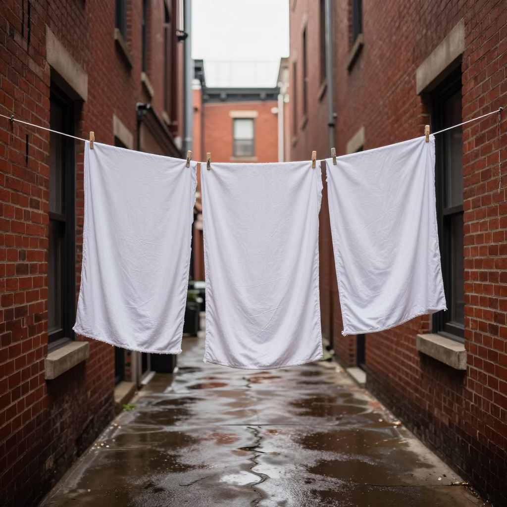 Clothesline just after sunrise in Philadelphia in in Philadelphia, United States