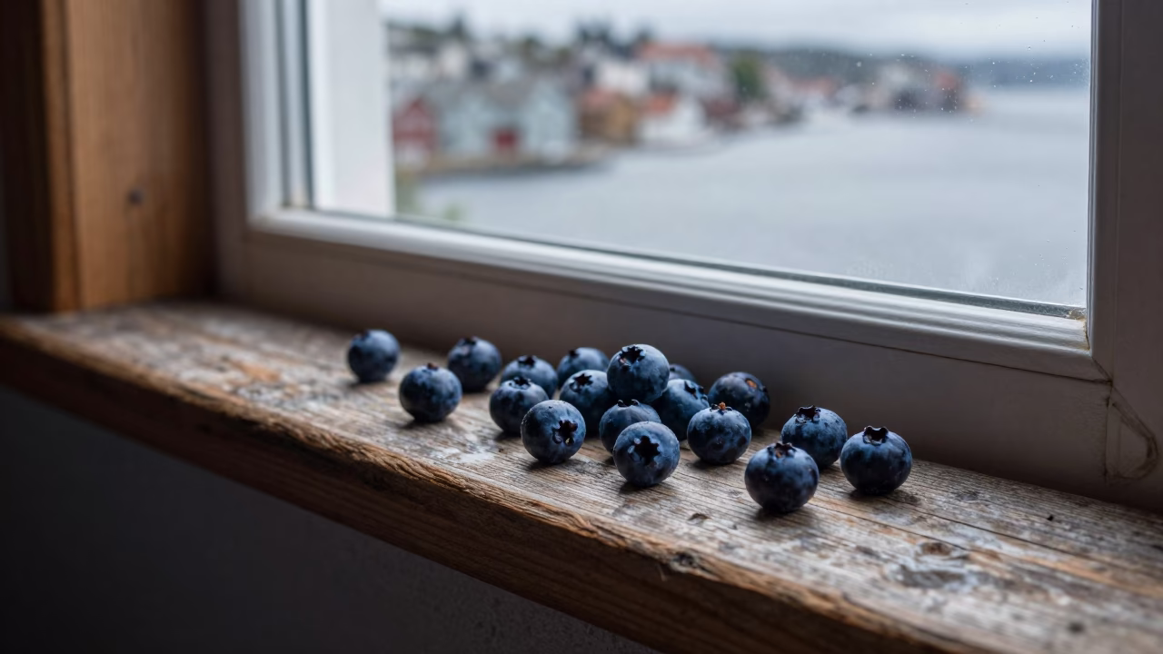 Cloudberries in Bergen at Evening Light in in Bergen, Norway