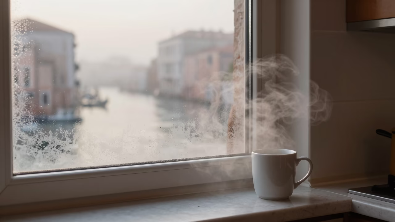 Clouding A Window Edge in Venice in in Venice, Italy