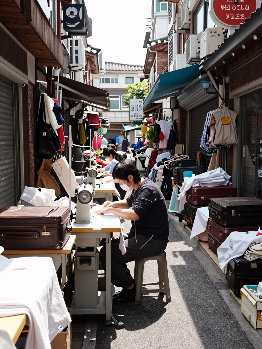 Clutter at Flat Noon Light in in Seoul, South Korea