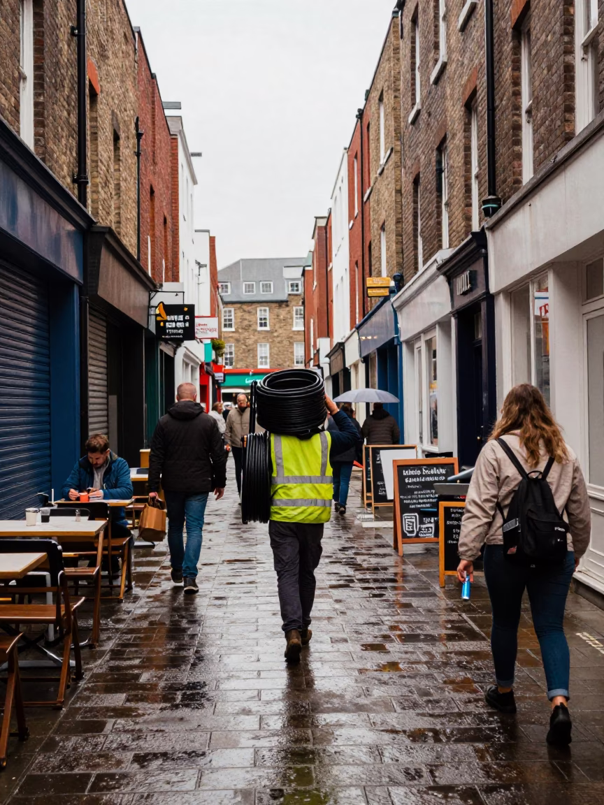 Cluttered Alleyway in Bristol in in Bristol, United Kingdom