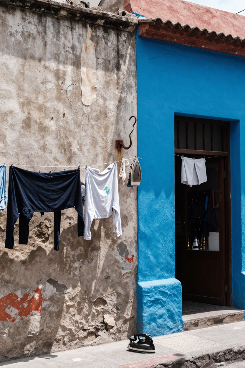 Cluttered Alleyway in Mexico City in in Mexico City, Mexico