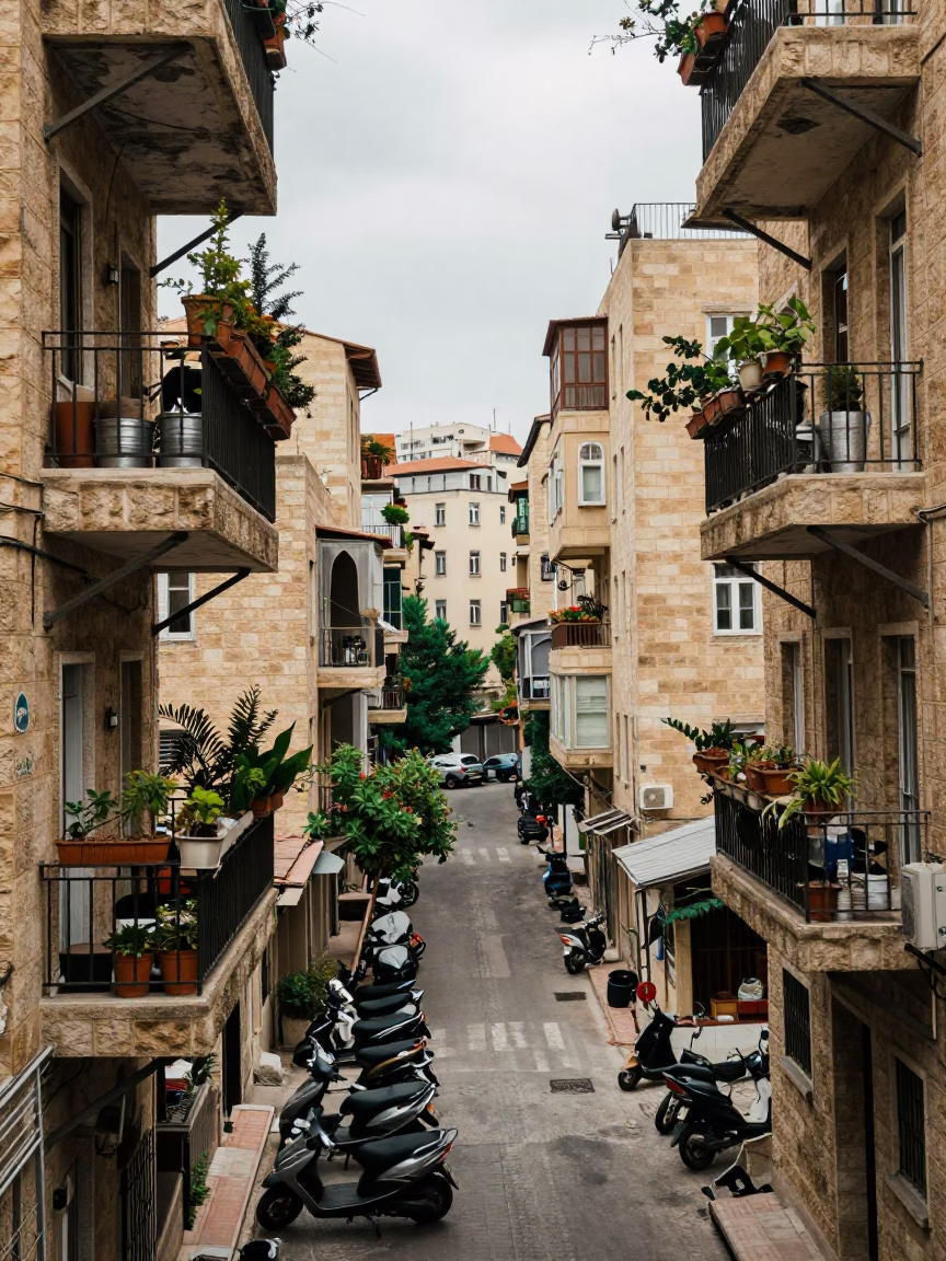 Cluttered Balcony in Beirut in in Beirut, Lebanon