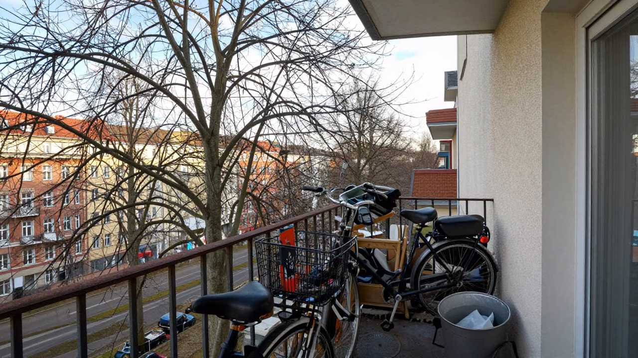 Cluttered Balcony in Berlin in in Berlin, Germany