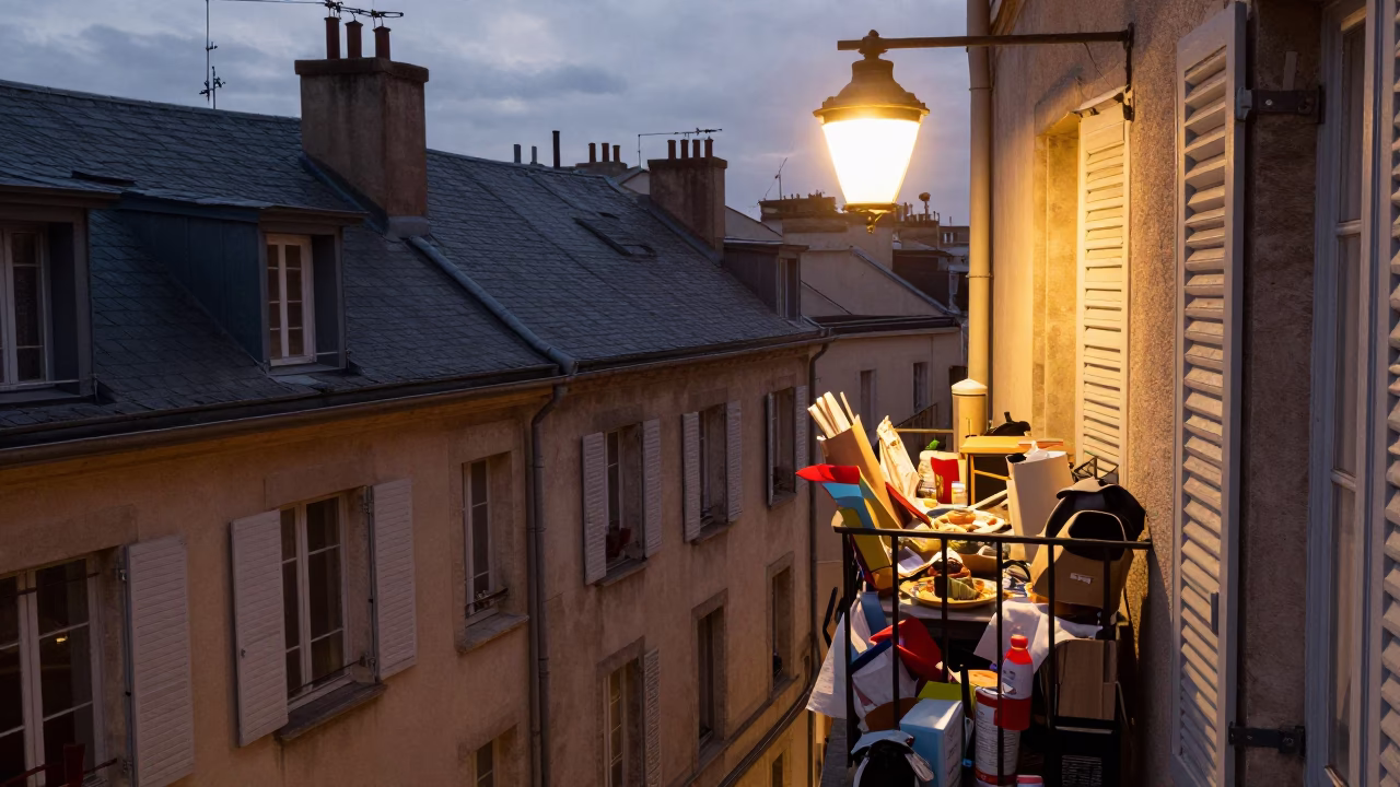 Cluttered Balcony in Lyon in in Lyon, France