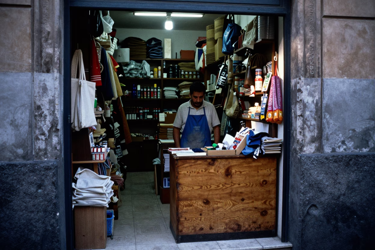 Cluttered Counter in Palermo in in Palermo, Italy