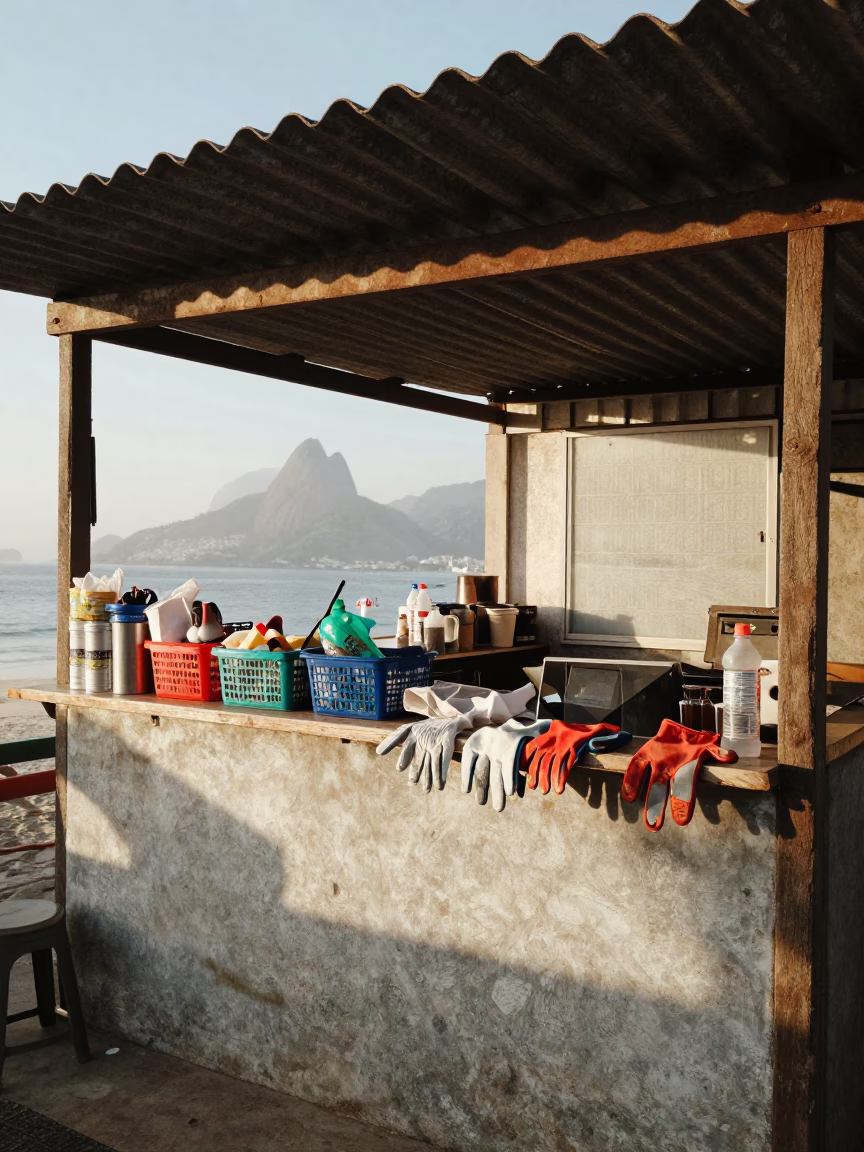 Cluttered Counter in Rio De Janeiro in in Rio de Janeiro, Brazil