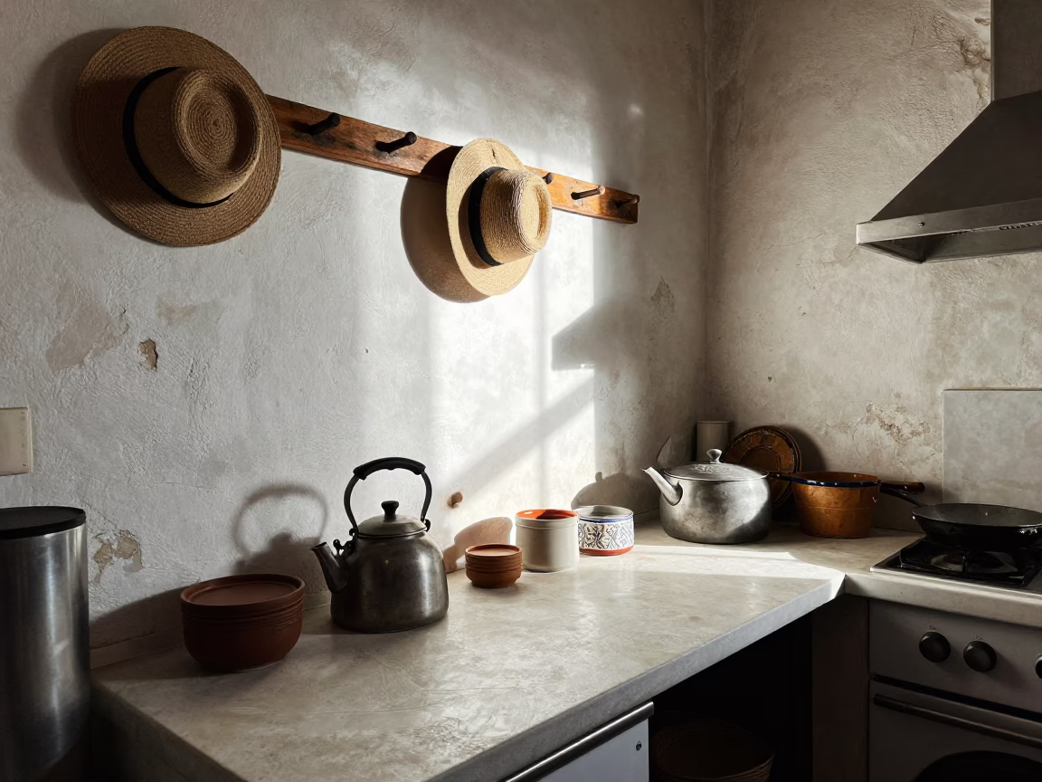 Cluttered Kitchen in Palermo in in Palermo, Italy